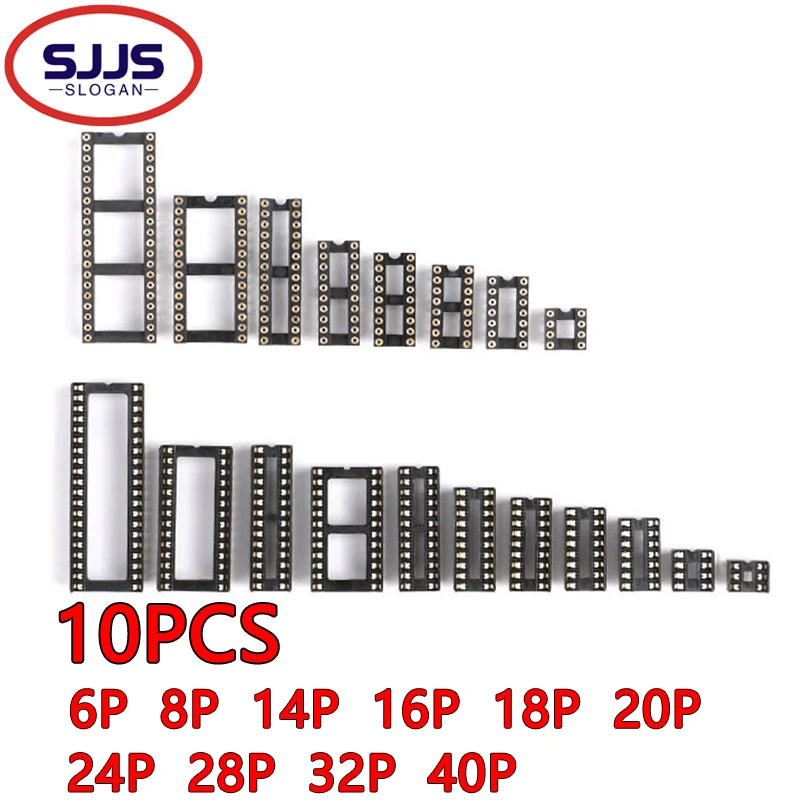 【10PCS】Widebody chip IC direct DIP6 DIP8 DIP14 DIP16 DIP18 DIP20 DIP28 DIP40 pin connector socket socket