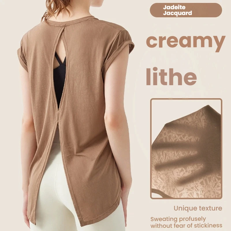 

Женская быстросохнущая футболка для тренировок, топ для йоги, бега, фитнеса, свободная дышащая спортивная рубашка, длинная задняя крышка, повседневная спортивная рубашка на бедрах