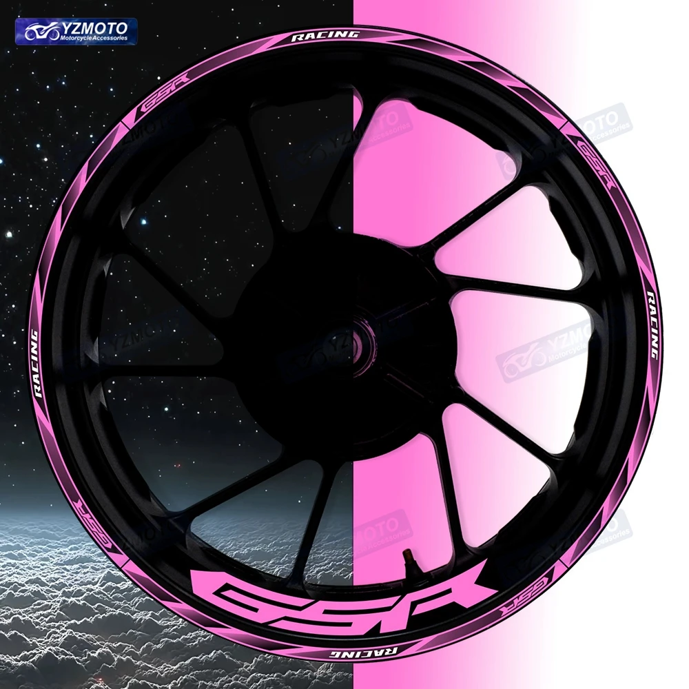 

For GSR 250 400 600 Motorcycle 17 Inch Front And Rear Wheel Sticker Hub Decal Reflective Waterproof Decorative Rim Stickers