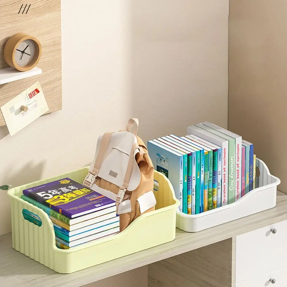 Plastic Movable Book Storage Box with Pulley Detachable Desktop Organizer Large Capacity Thickened Toy Storage Box Classroom