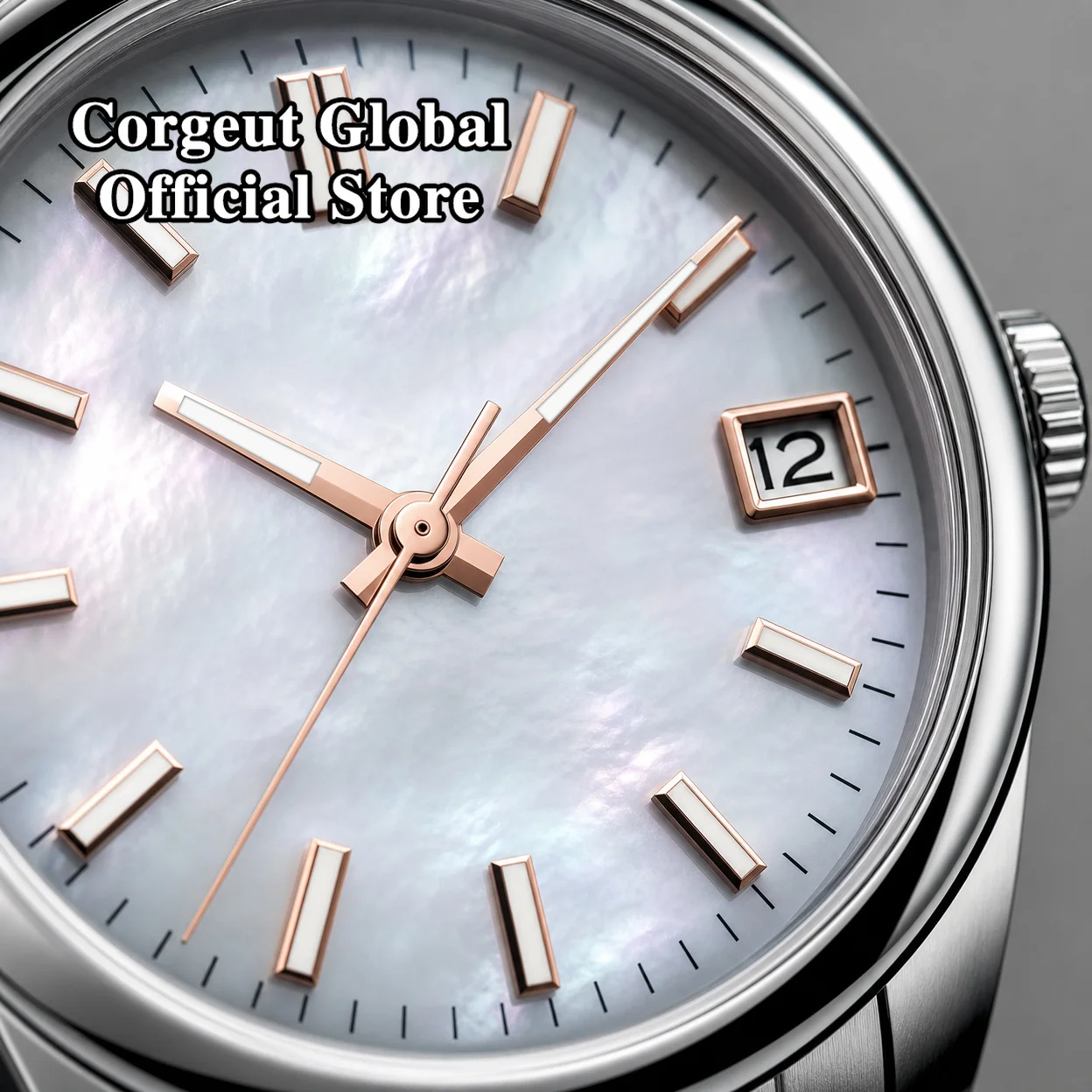 Corgeut 36/39mm Herrenuhr Automatik Relogio Masculino NH35 Mechanische Uhr mit Saphirglas und Perlmuttzifferblatt, Stahlband
