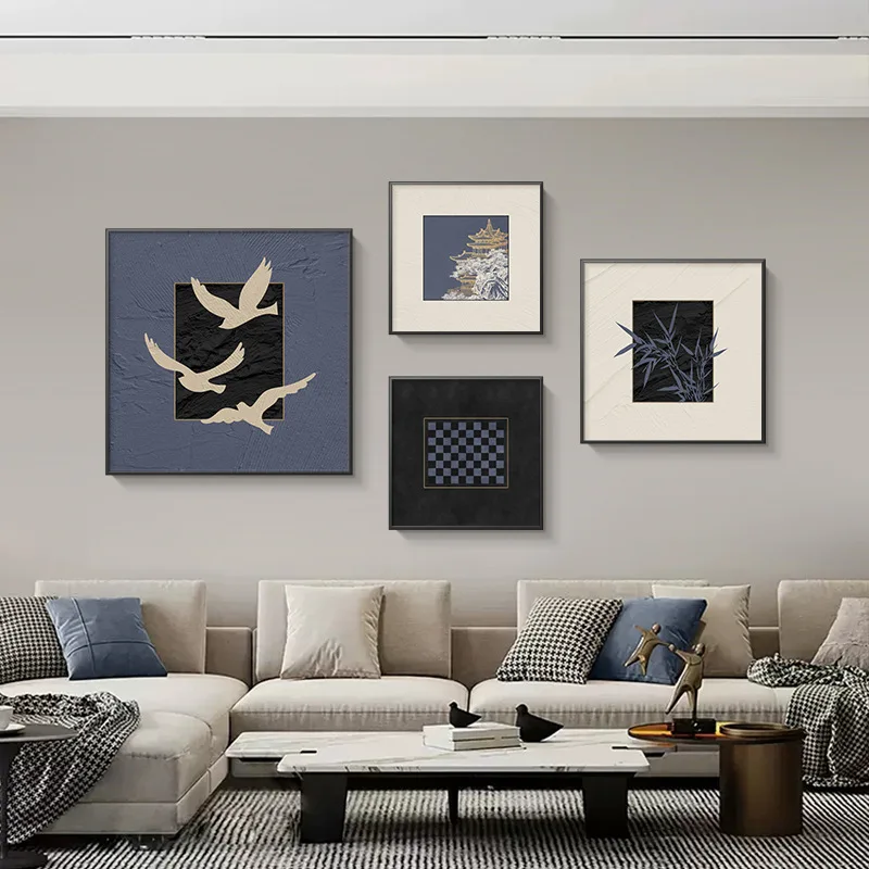 

Medieval style living room decorative painting French retro art sofa background wall hanging painting American classical art