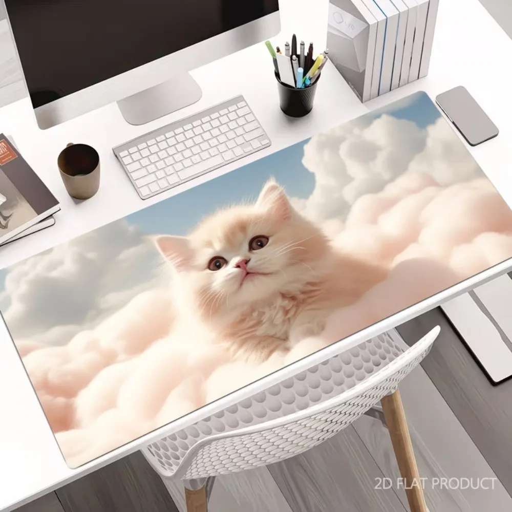 Cute little cat cloud table mat mouse pad cute cat pattern on the cloud accesorios para escritorio desk organizers and trays