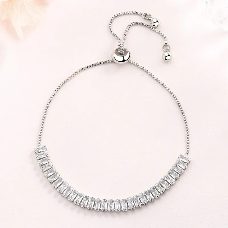 Fashion Adjustable 925 Sterling Silver Butterfly Crystal Bracelets for Women Wedding Party Gifts Custom Jewelry