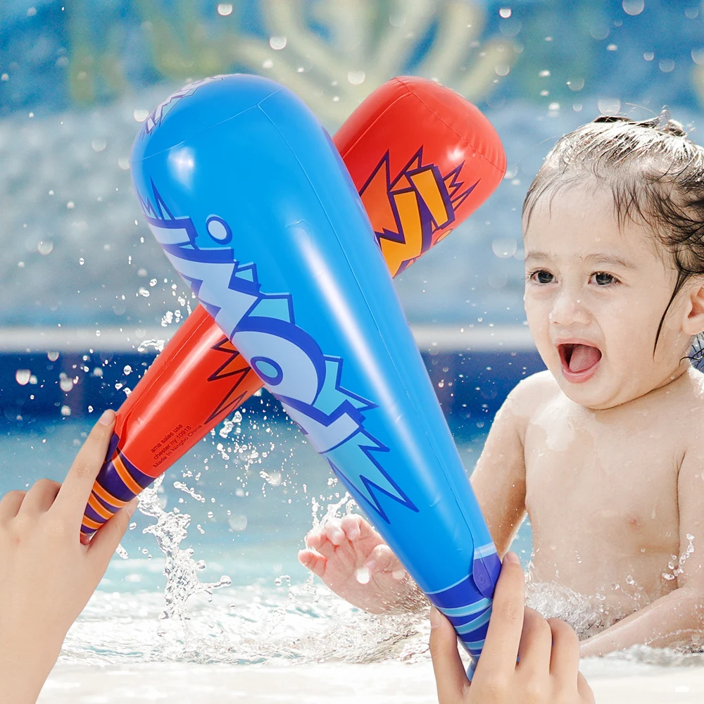 Bate de béisbol inflable de gran tamaño para niños, globo inflable de juguete de 42cm, ideal para fiesta en la piscina, regalo de cumpleaños