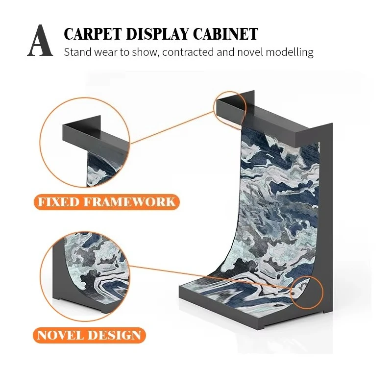&c New Arrived Carpet Display Rack Sample Display Stand Carpet Customized Rug Displays for Showroom