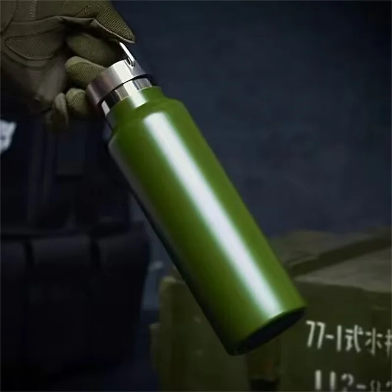 Termo de acero inoxidable de 500/600/750/1000ML, botella de agua con aislamiento al vacío, termo, taza para viajes, ciclismo, senderismo, botellas deportivas