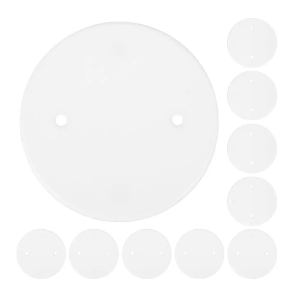 50pcs Blank Cover Round Outlet Plate White Ceiling Blank-Up Light Flat Fan Boxes PP Cable Organizer Easy