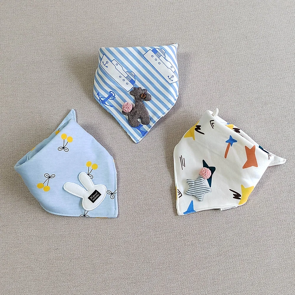 3pcs/lot Special Baby Bibs Boy Girl Bandana Cotton Absorb Bib Burp Cloth Triangle Baby Scarf Burp Newborn Princess Accessories