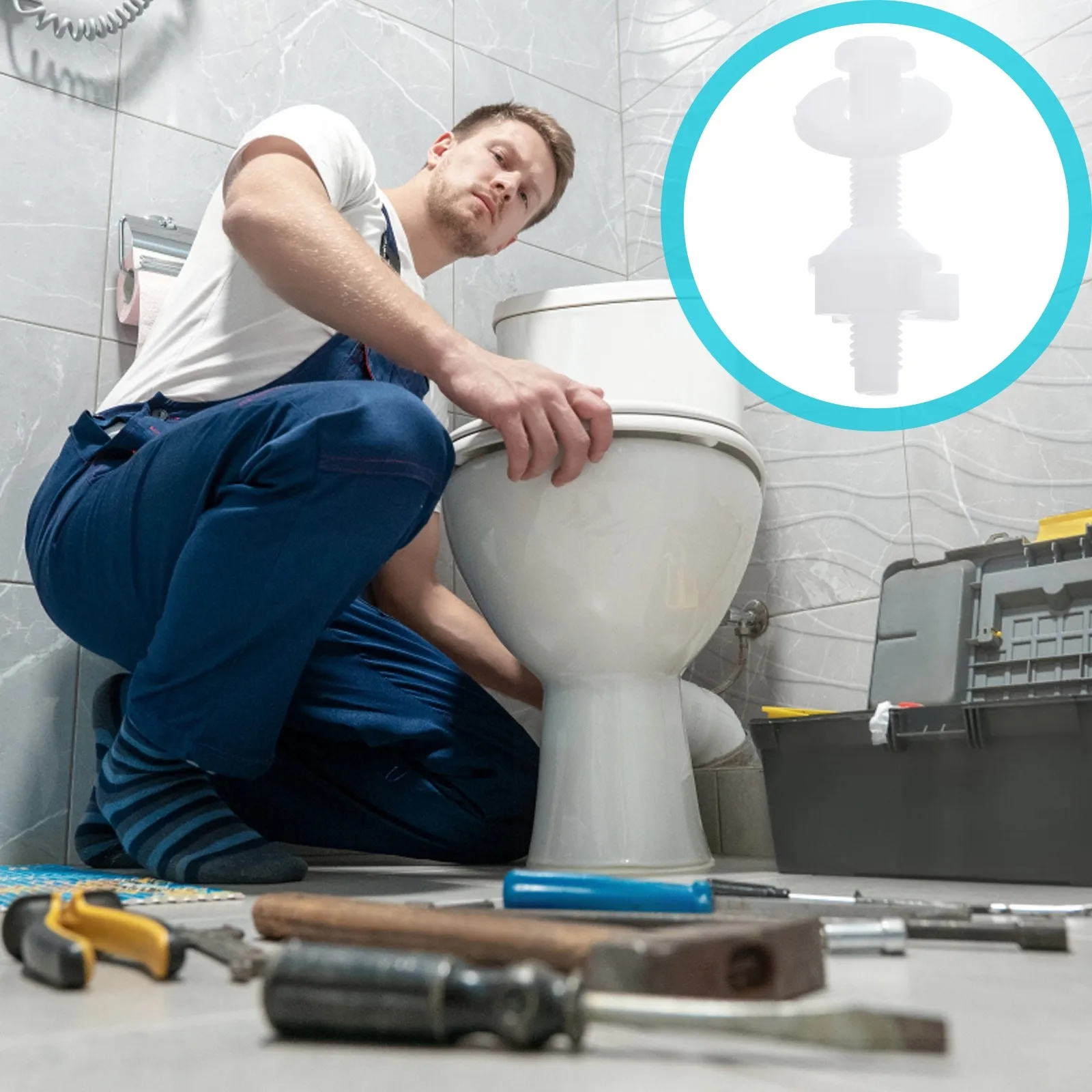 

4 шт. универсальных винтов для крышки унитаза 28 мм, подходят для большинства марок, прочные и долговечные, аксессуары для крепления крышки унитаза.