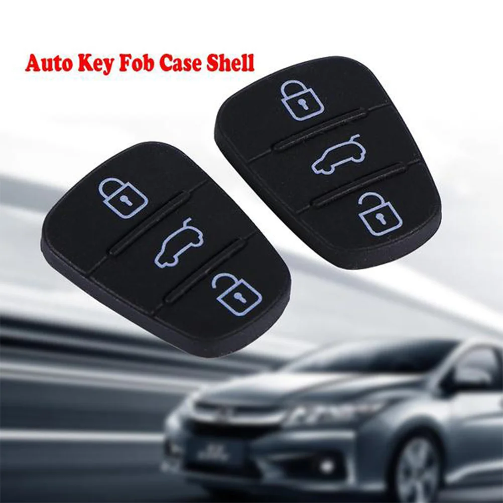

2Pcs Car Key Shell 3 Buttons Waterproof Rubber Remote Key Fob Cover for Foldable Design Black