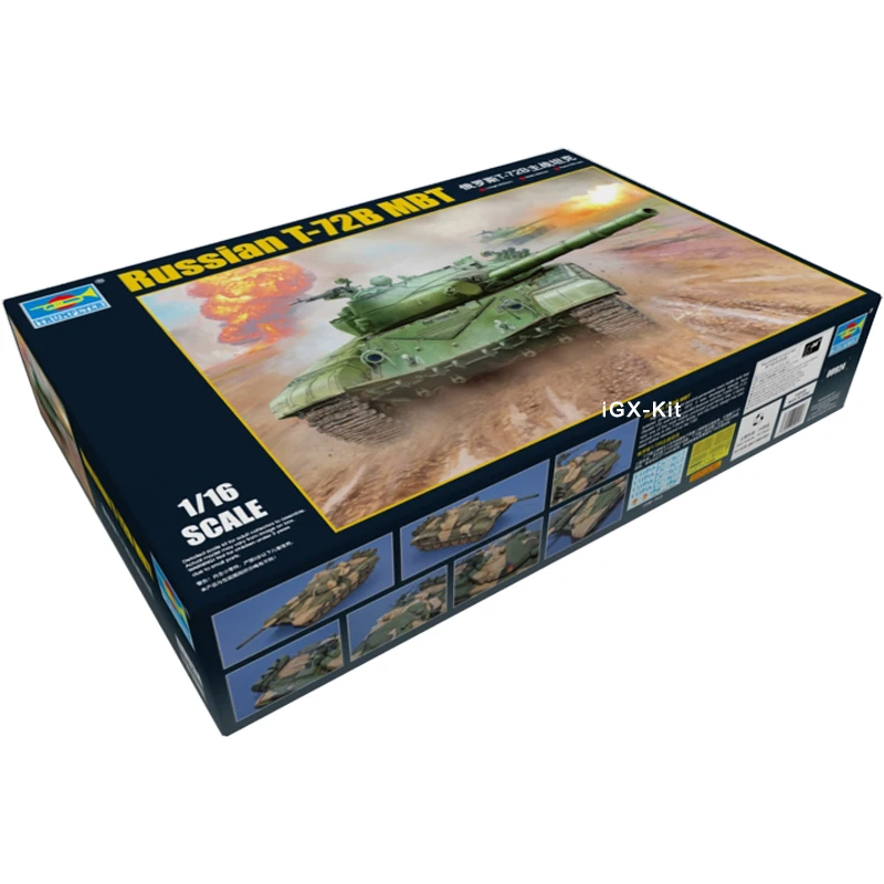 

Trumpeter 00924 1/16 Русский T72 T-72B MBT Основный боевой танк Коллекционная игрушка ручной работы Пластиковая сборка Комплект модели здания
