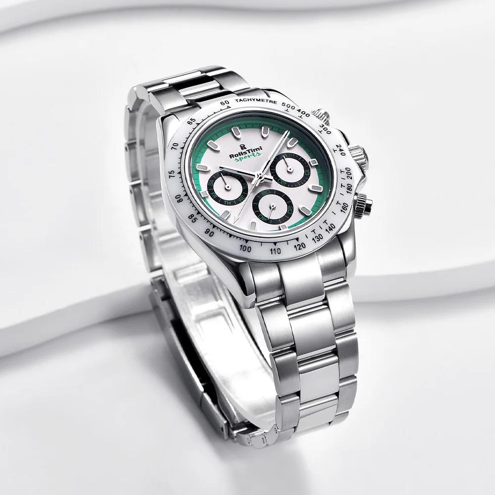2025 new RollsTimi men's business mechanical watch fashion sapphire automatic men's watch chronograph stainless steel waterproof