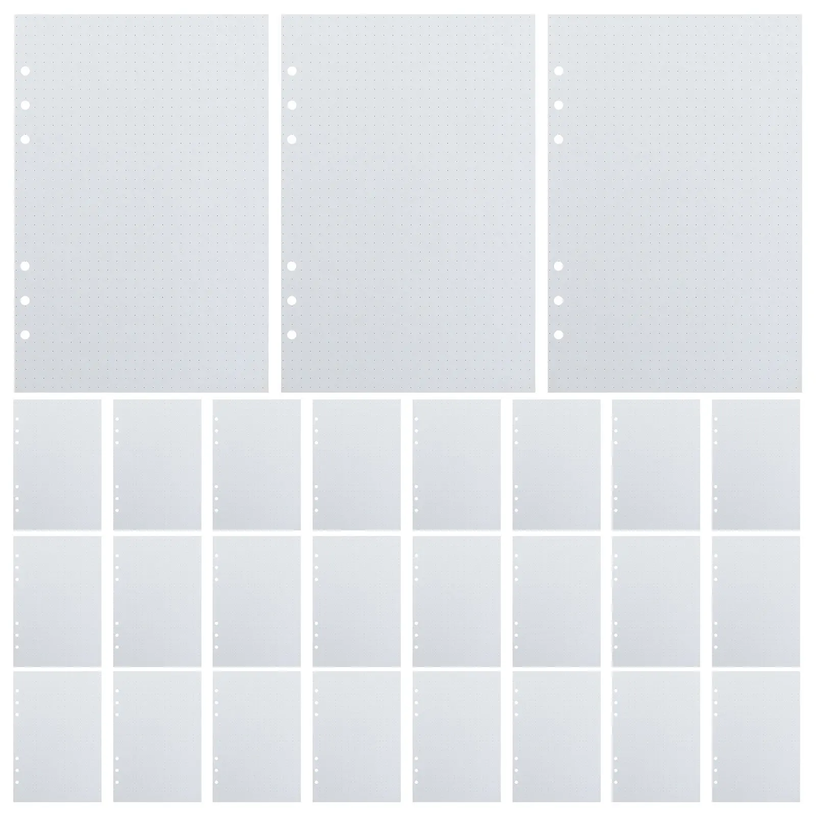 180Pcs A5 Dot Grid Dotted Paper Refill Loose Leaf 6 Hole Punched Binder Paper for Calligraphy Sketching Engineering