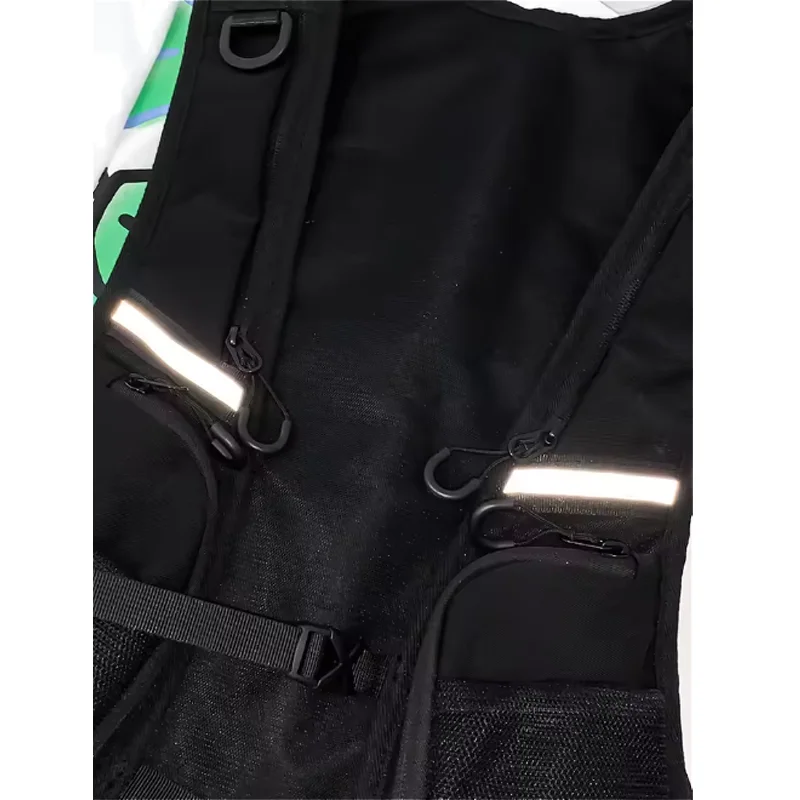 Torba na klatkę piersiową w stylu hip-hop streetwear dla mężczyzn, modna, wodoodporna, taktyczna kamizelka, plecak z funkcjami przechowywania, nylonowe kieszenie. — zdjęcie 6