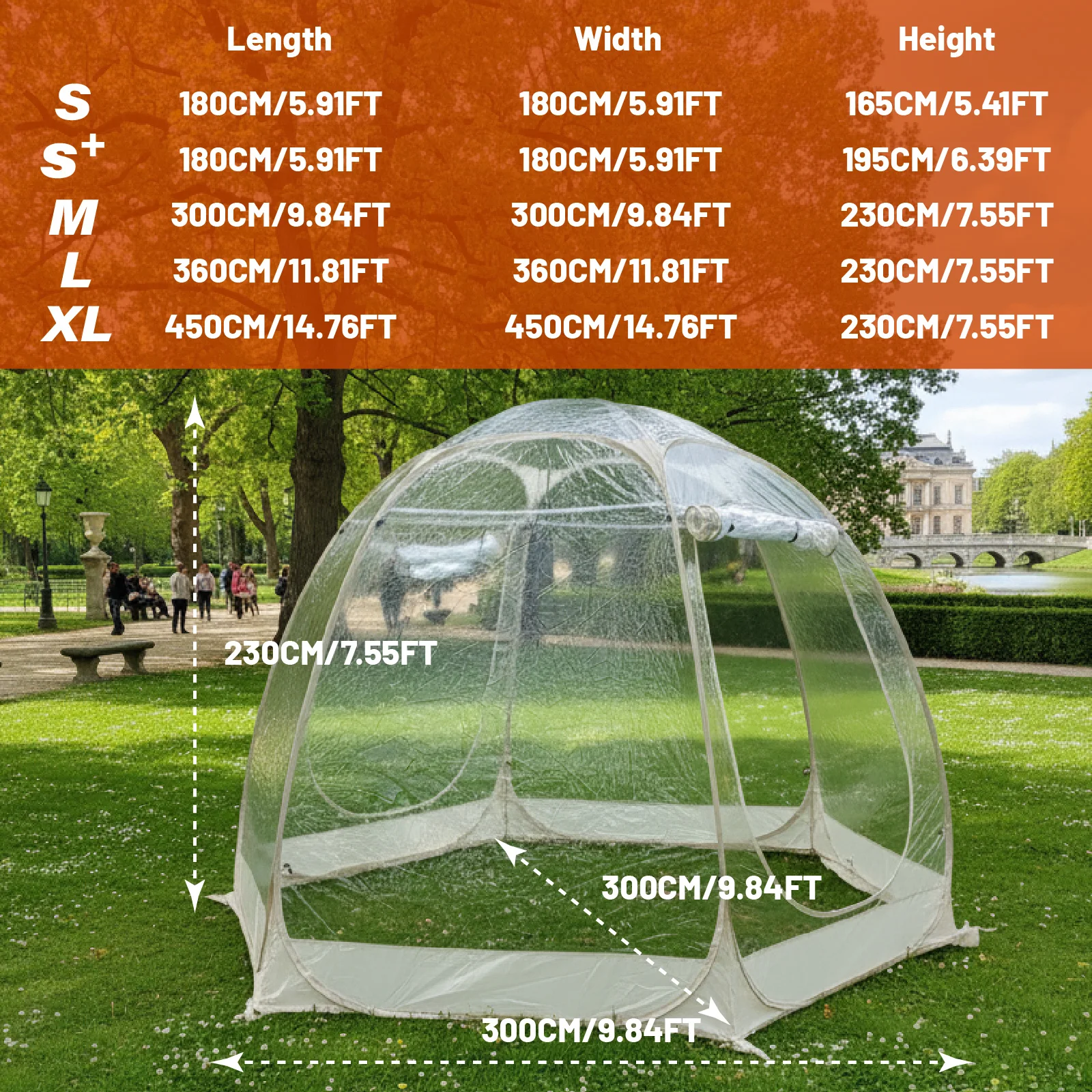 Spacious Transparent Bubble Tent, Instant Setup Dome Shelter for Couples, Portable Clear Tent for Outdoor Viewing Activities