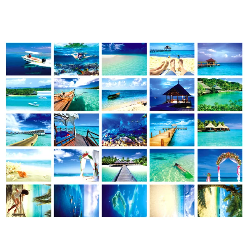 

Maldives HD Photography PostCard Landscape Decorative Card Wall Stickers Painting Home Background Decoration Post Card Gift Wish