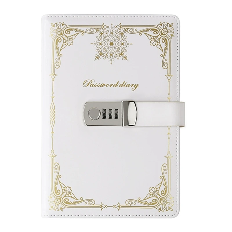 Stylish with Combination Lock PU Leather Cover Notebook for Journaling and Note-Taking LX9A