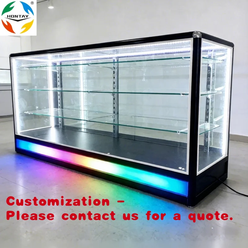 

Customize.Modern Luxury Design Heavy Duty Portable RGB LED Lighted Tobacco Display Rack Smoke Shop Retail Store