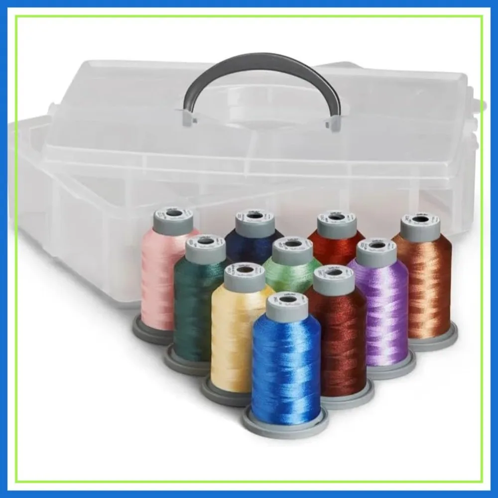 

Glide Polyester Thread No 40-10 Vibrant Colors for Quilting, Sewing, Embroidery - 1,100yds Spools - Versatile Sewing Thread Kit for Craft Enthusiasts