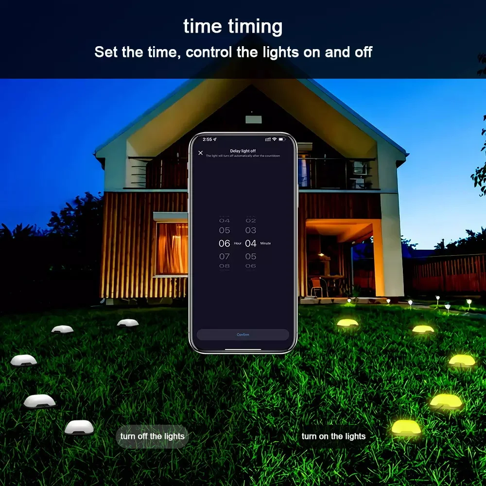 Tuya Smart Wifi Garden Lawn Lamp  With Alexa Voice Control RGB Multicolorred Outdoor Garden Lamp