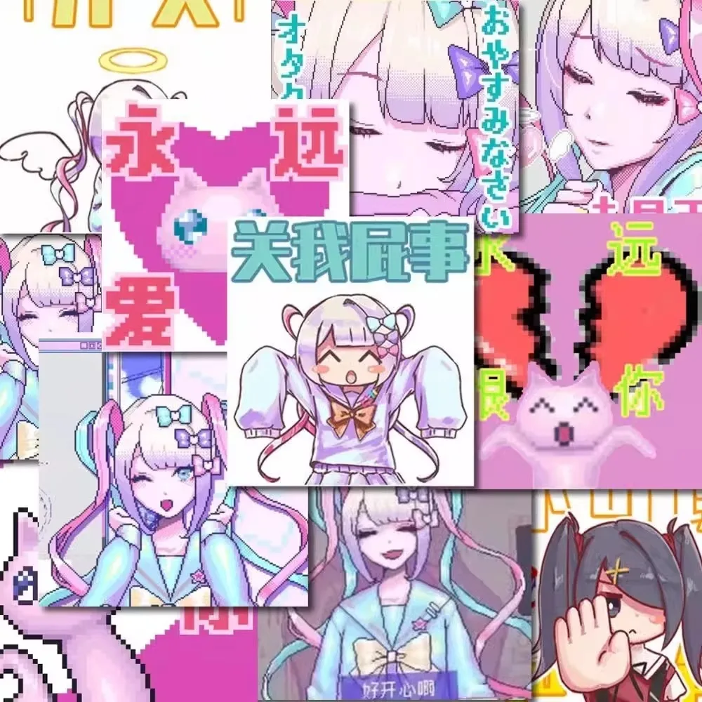 56 قطعة أنيمي مرساة فتاة ملصق لعبة شخصية المطر آمي تشان لطيف الديكور جراب هاتف السفر الأمتعة سكيت الشارات هدية