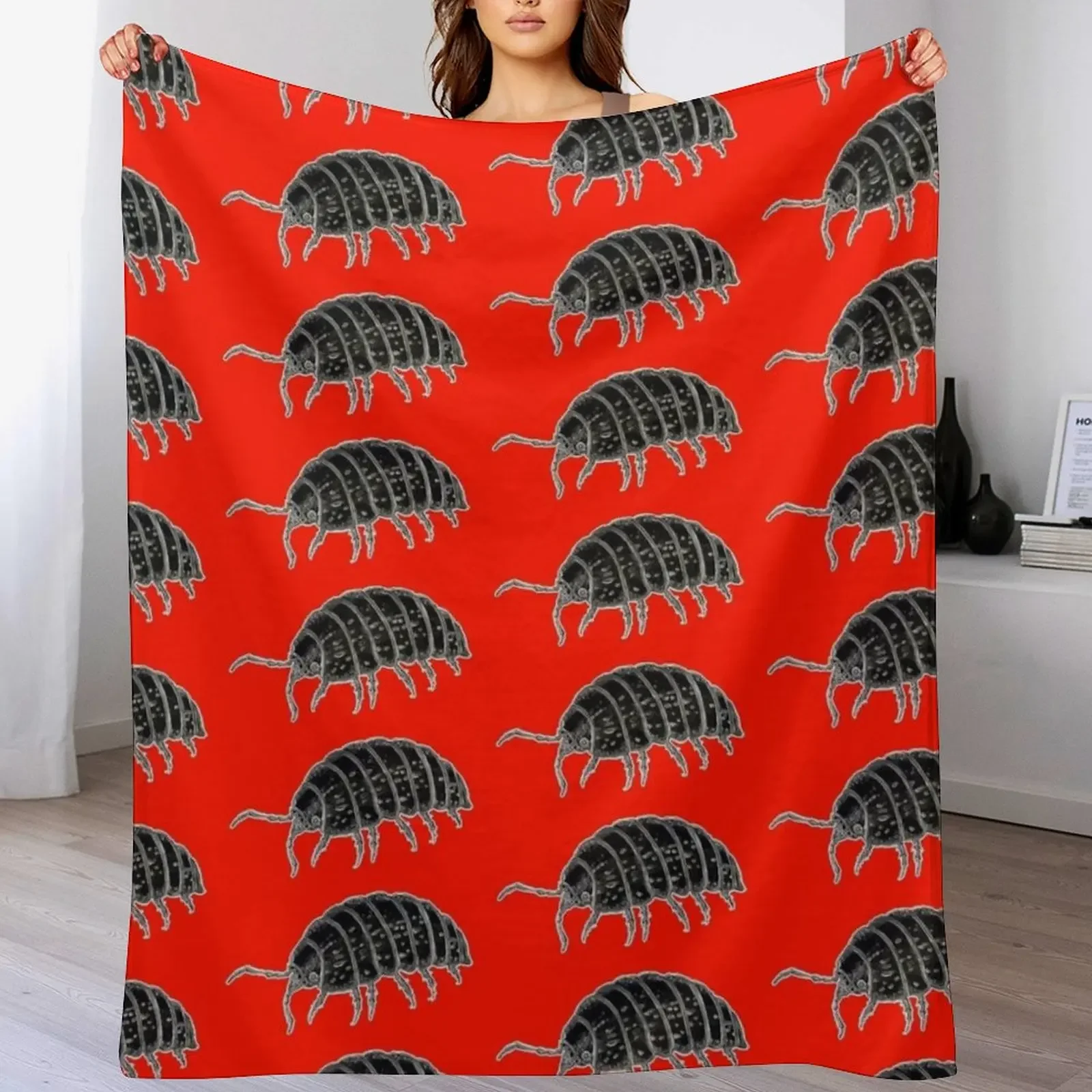 Porcellio Scaber - Neon Throw Blanket Bed linens Luxury Warm Blankets