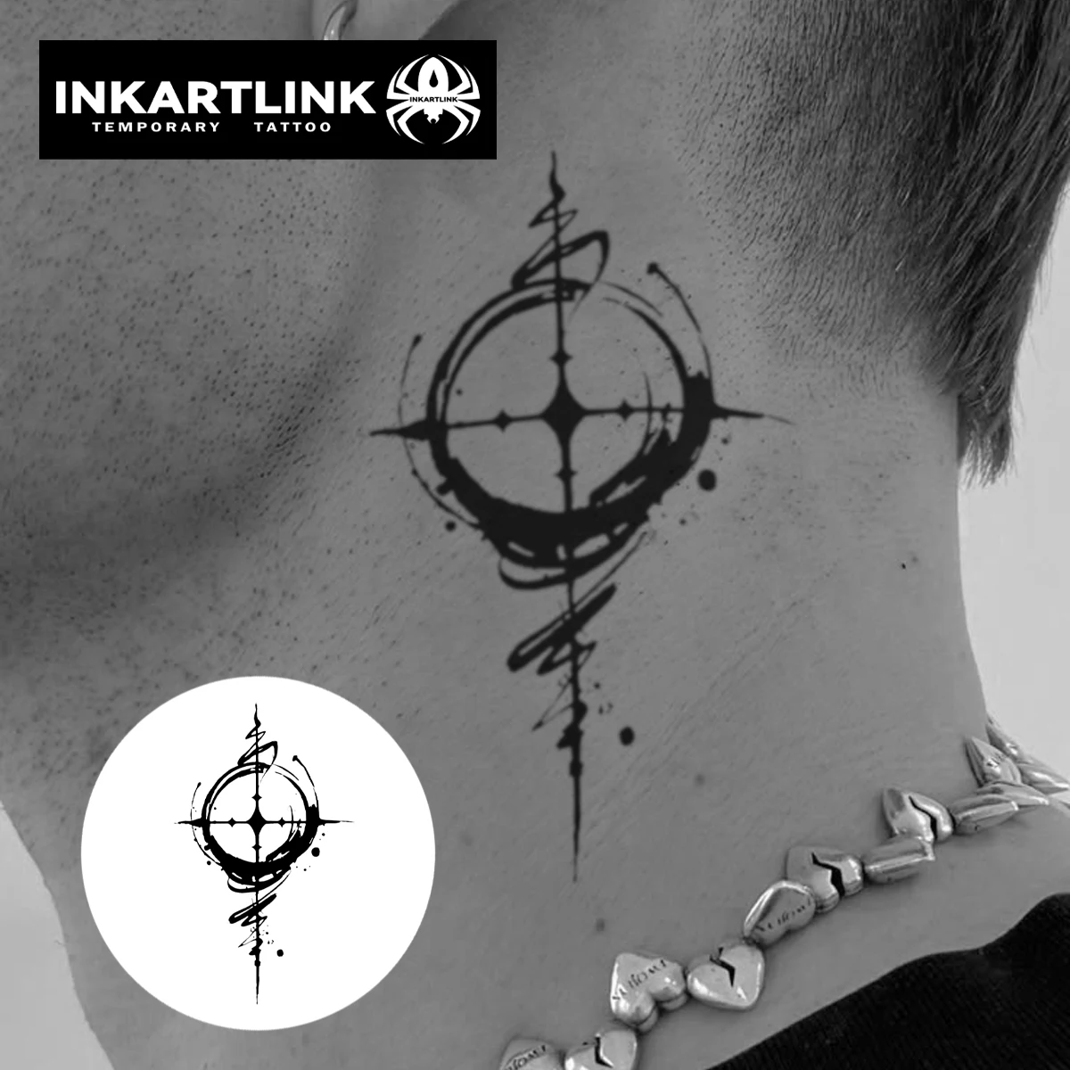 Compass Temporary Tattoo,Lasts To 15 Days New Technology Magic Waterproof Semi Permanent Sticker.