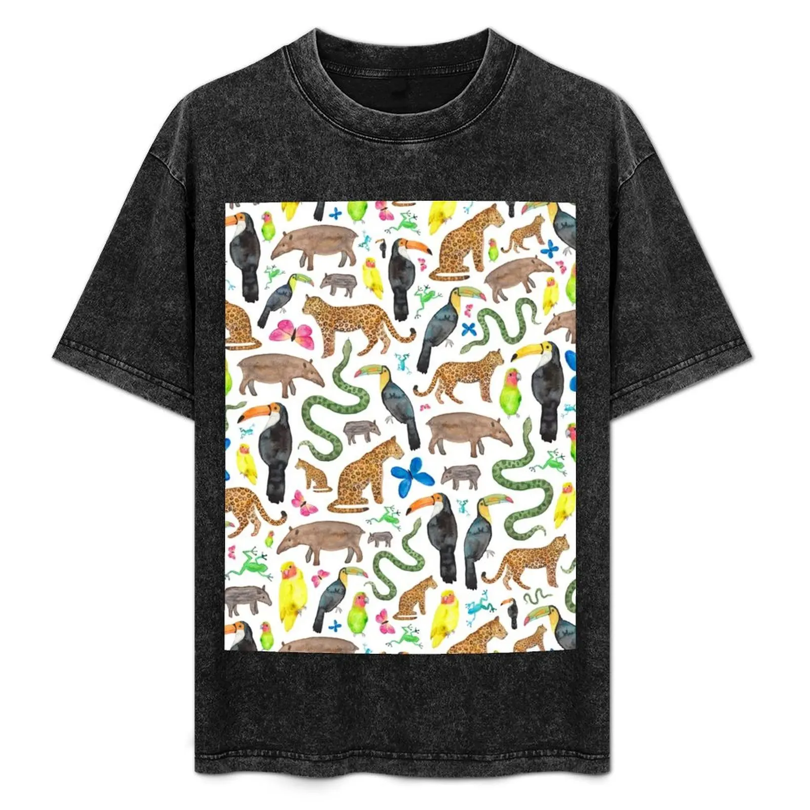 

Jungle/Tropical Animals T-Shirt Big Size Simple T-Shirt
