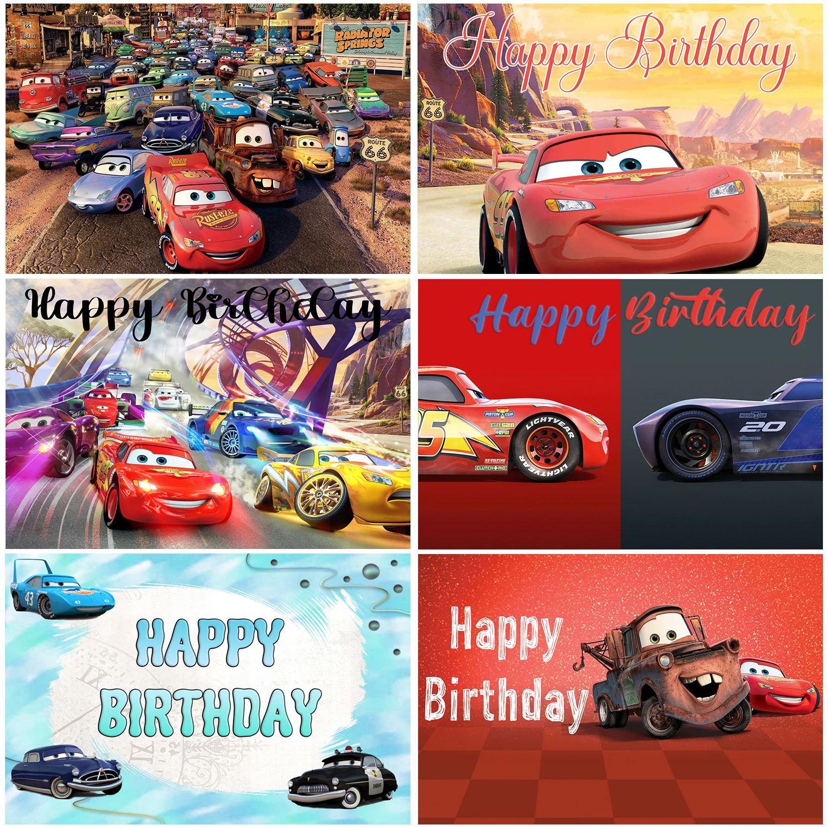 Cars McQueen Racing Competition Theme Birthday Party Vinyl Background Baby Shower Photography Props Decor Supplies Photo Poster