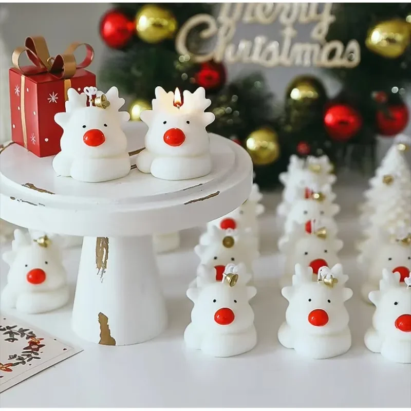 White Elk Shape Aroma Candle Home Decor Indoor Decoration Christmas Gift Scented Candle