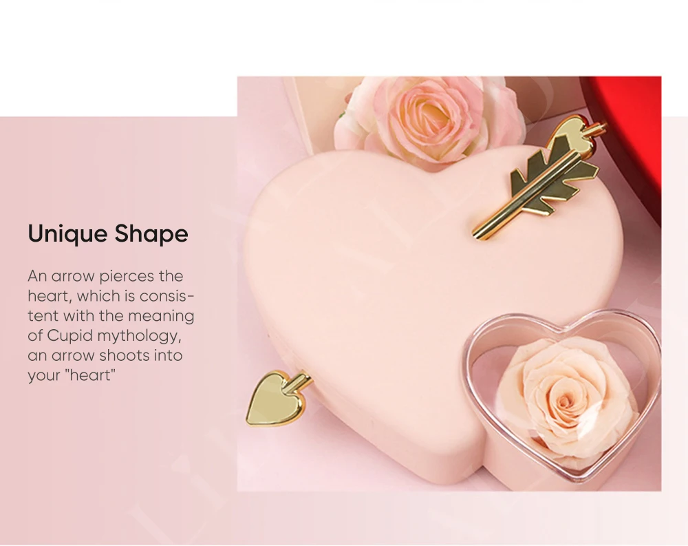 Bestseller Grenzüberschreitende Kreative Herzförmige Schmuckaufbewahrungsbox zum Valentinstag mit Einzigartigem Verpackungsdesign für Rosen – Detail 8