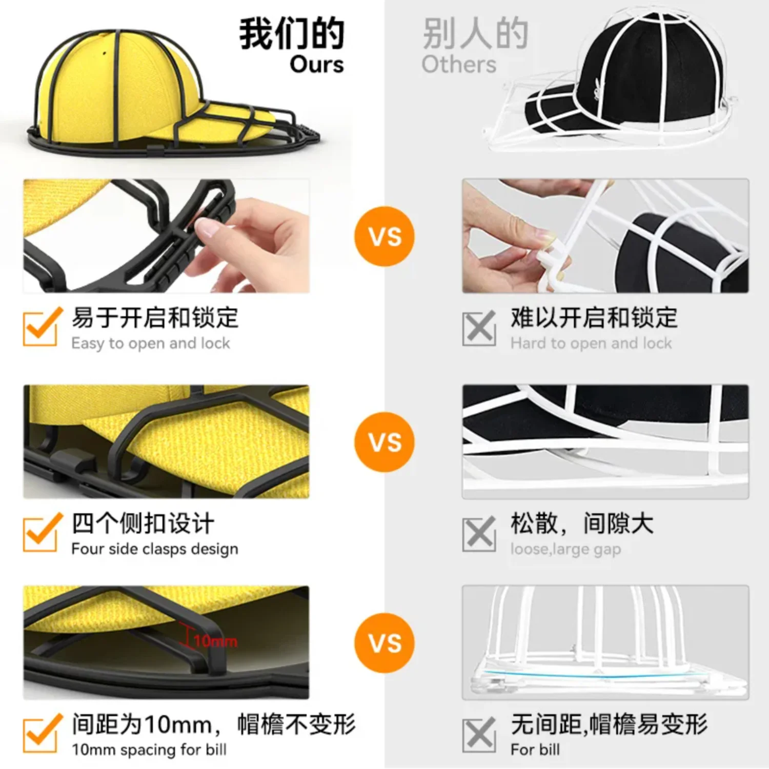 Hat Washer Frame Baseball  Washer Anti-deformation  Protector Rack  Dishwasher Washing Machine Hat Cleaners Shaper