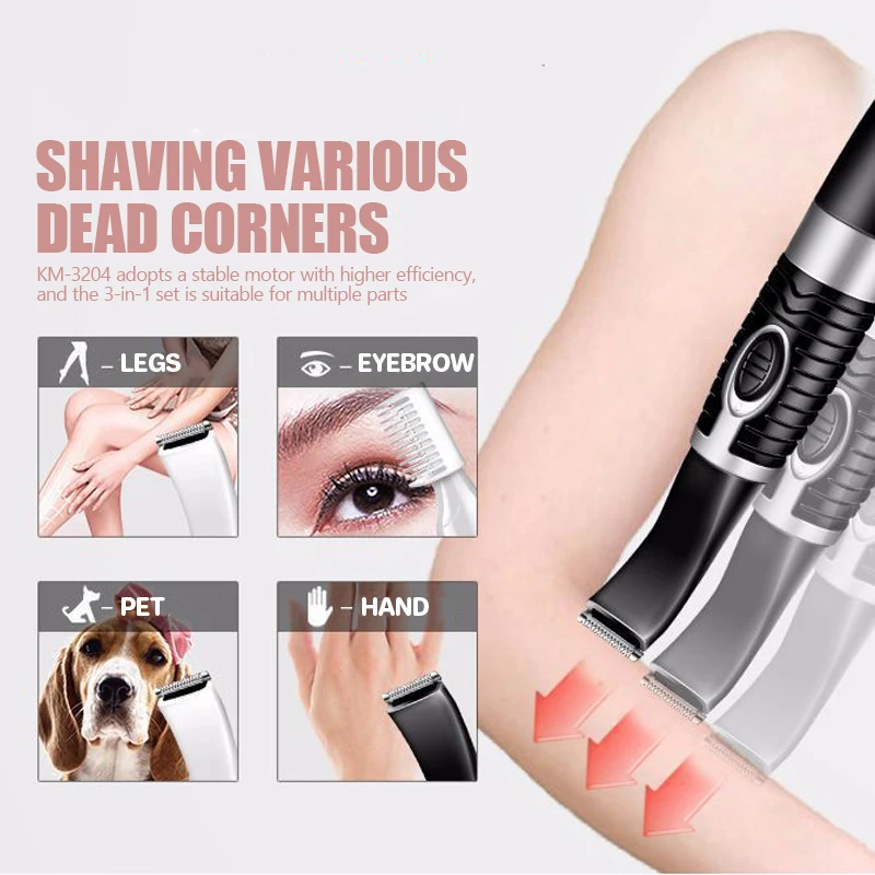 Kemei-Kit de cortapelos para perros y gatos, Afeitadora eléctrica recargable de bajo ruido para perros y otras mascotas en casa