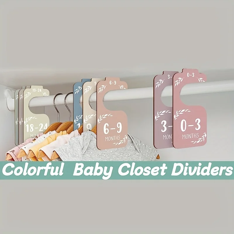 Wooden Baby Closet Dividers for Baby Clothes Organizer Colorful Baby Closet Organizer For Nursery Decor Baby Clothes Dividers