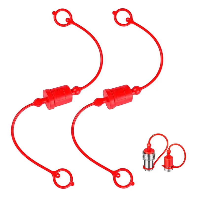 ABJT ISO-B 1/2 Hydraulic Quick Coupler Male Dust Cap and Female Plug Cover, Fits Hydraulic Quick Disconnects Coupler