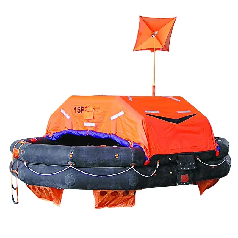 Zattera di salvataggio gonfiabile per zattere di sopravvivenza marine con sollevatore per 20 persone