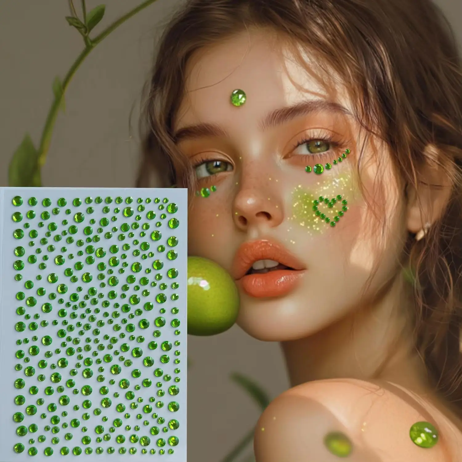 1 Sheet Makeup Tattoo Sticker Faux Pearl Diamond Rhinestones Sticker DIY Colorful Crystal Face Decoration Body Jewelry Stickers