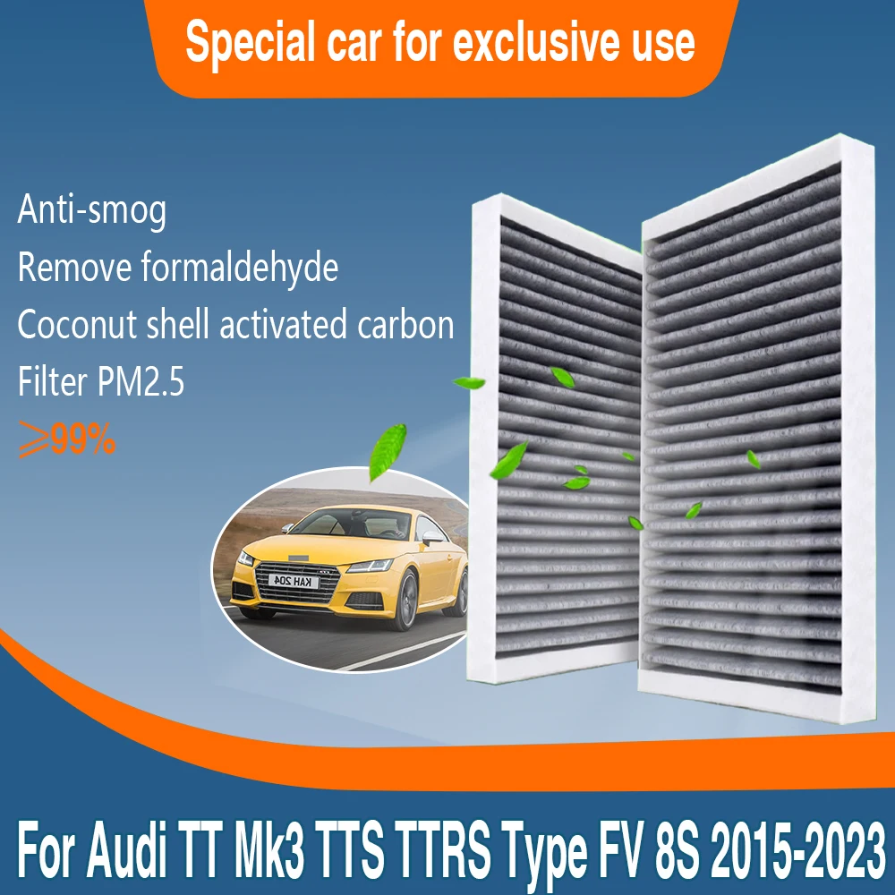 For Audi TT Mk3 TTS TTRS Type FV 8S 2015~2023 2016 5Q0819653 Accessory Car Pollen Cabin Air Filter Transit Filter PM2.5 Cleaner