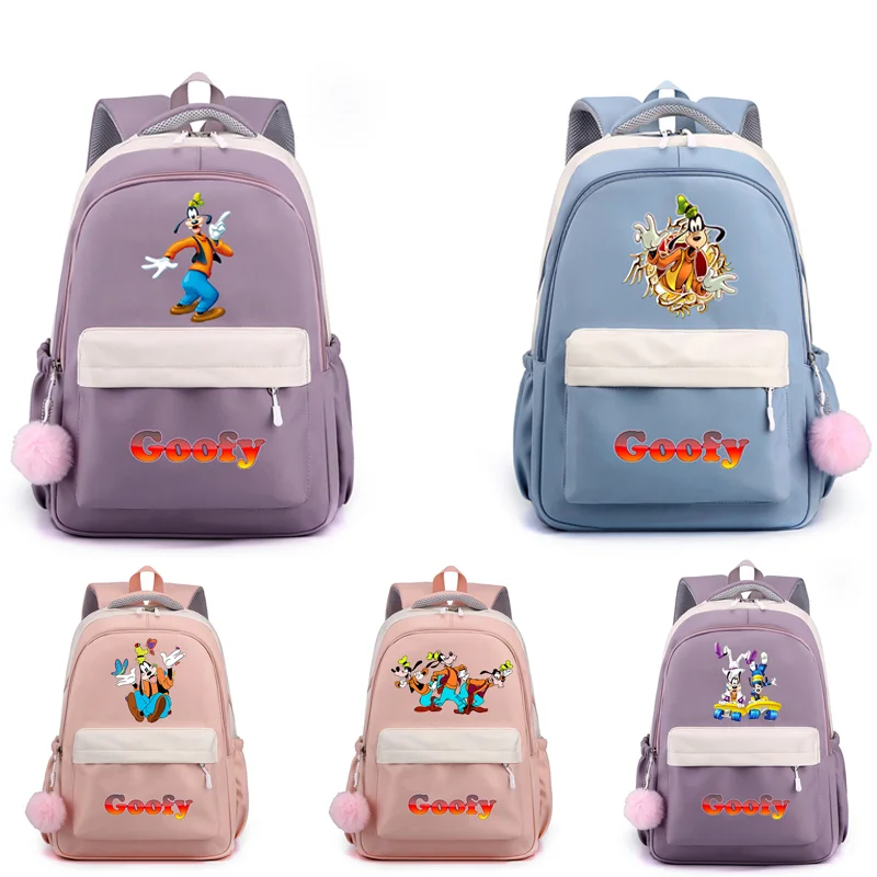 

MINISO A Goofy Movie Cute Cartoon Backpack Teenager Fashion Male Female Student School Bag Waterproof Knapsack Mochila