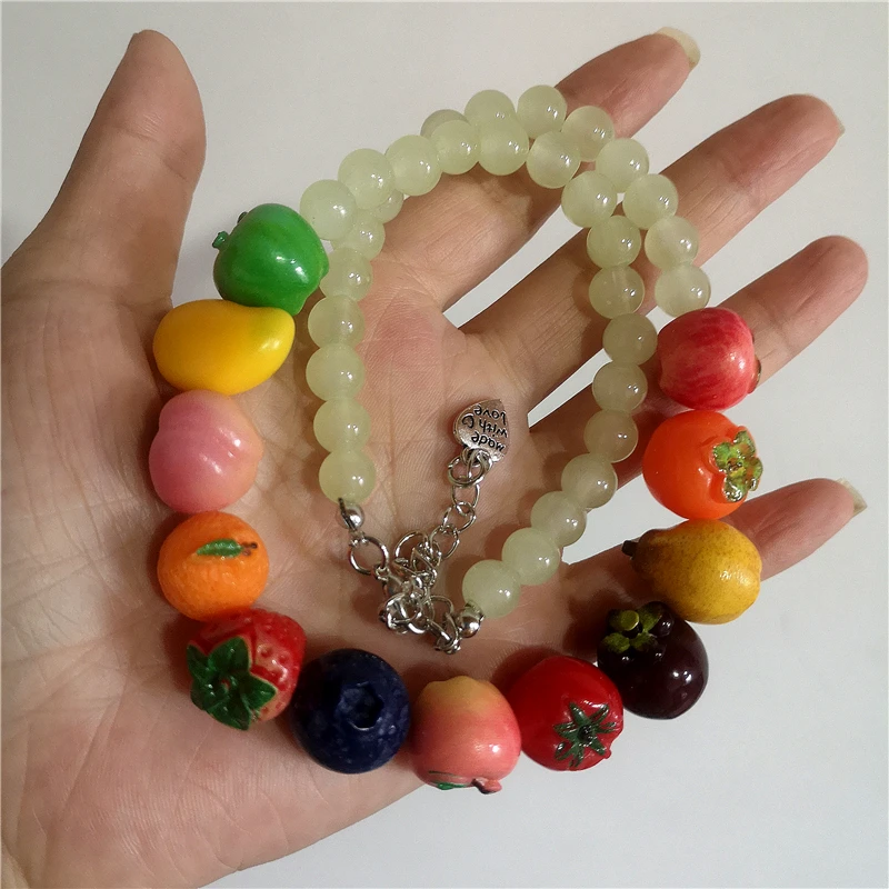 Trendy Colorful Fruit Pendant Beaded Choker Necklace For Women Bohemian Summer Y2K Statement Exaggerated Bikini Jewelry Gift - view 2