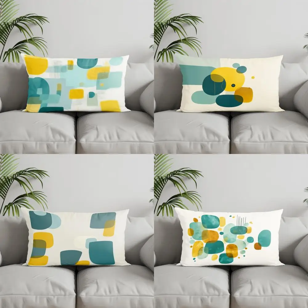 

Подушка для домашнего декора с красочным геометрическим узором, подходящая для дивана, спальни, автомобиля, наволочка, прямоугольная подушка для спины