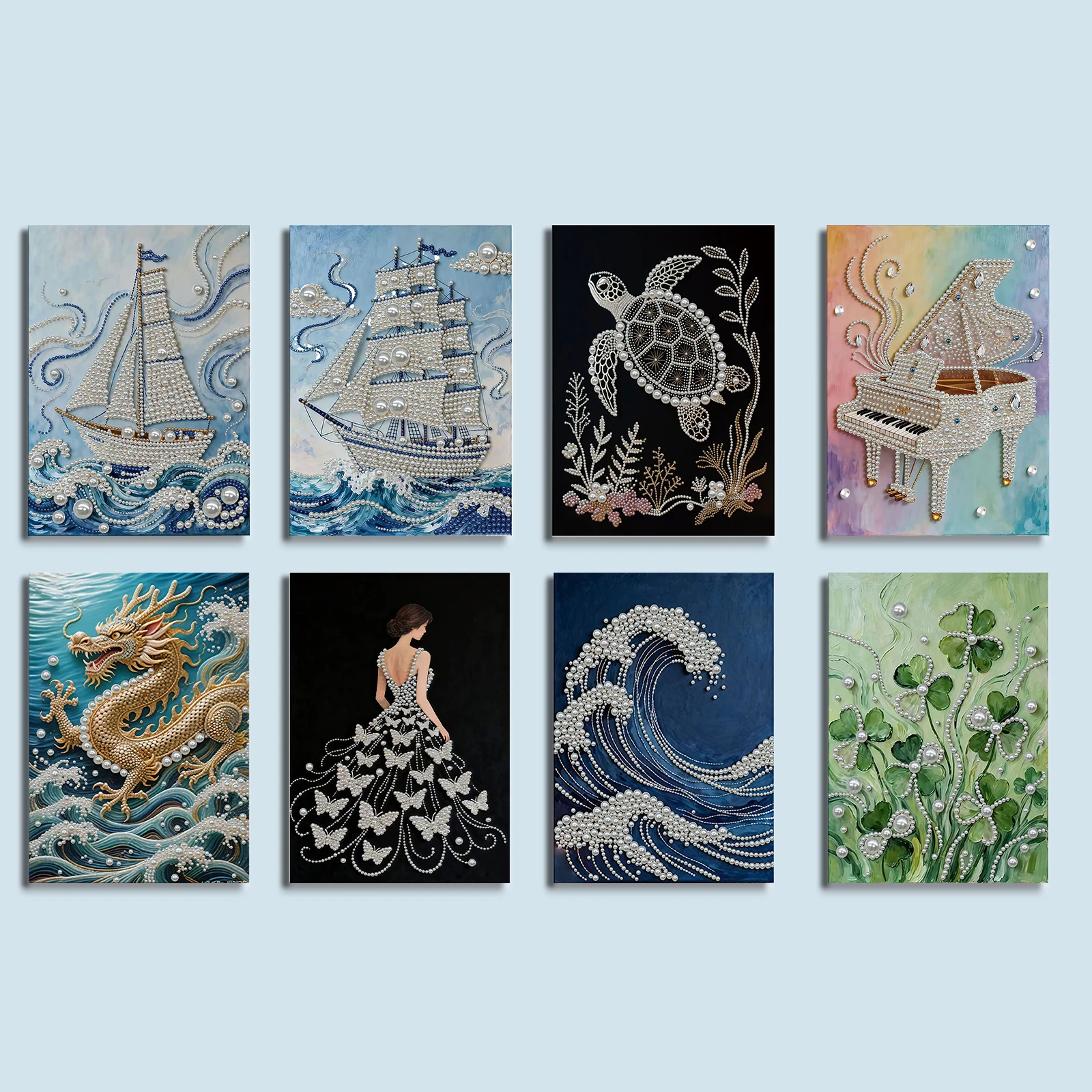 

DIY Pearl Painting Kit for Home Wall Decor Pearl Gem Paintings Picture Arts Craft With Frame 30x40cm