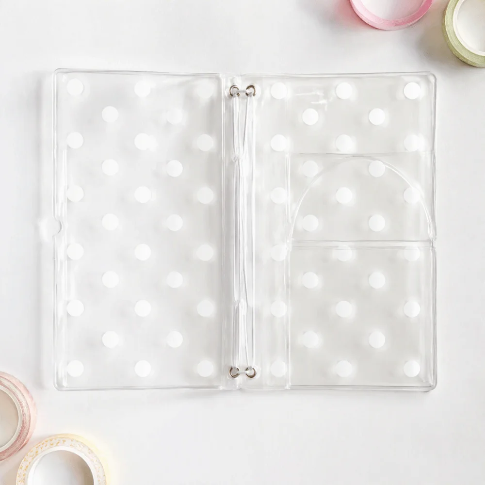 Polka Dot Print Transparent Passport Cover Elastic Band Design Waterproof Clear Passport Holder Cover Durable Lightweight