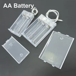 1pcs 3 AA Battery Holder Box Case with Switch 2AA 3AA 3xAA Transparent white 3V 4.5V Battery Holder Box Case with Lead Box h