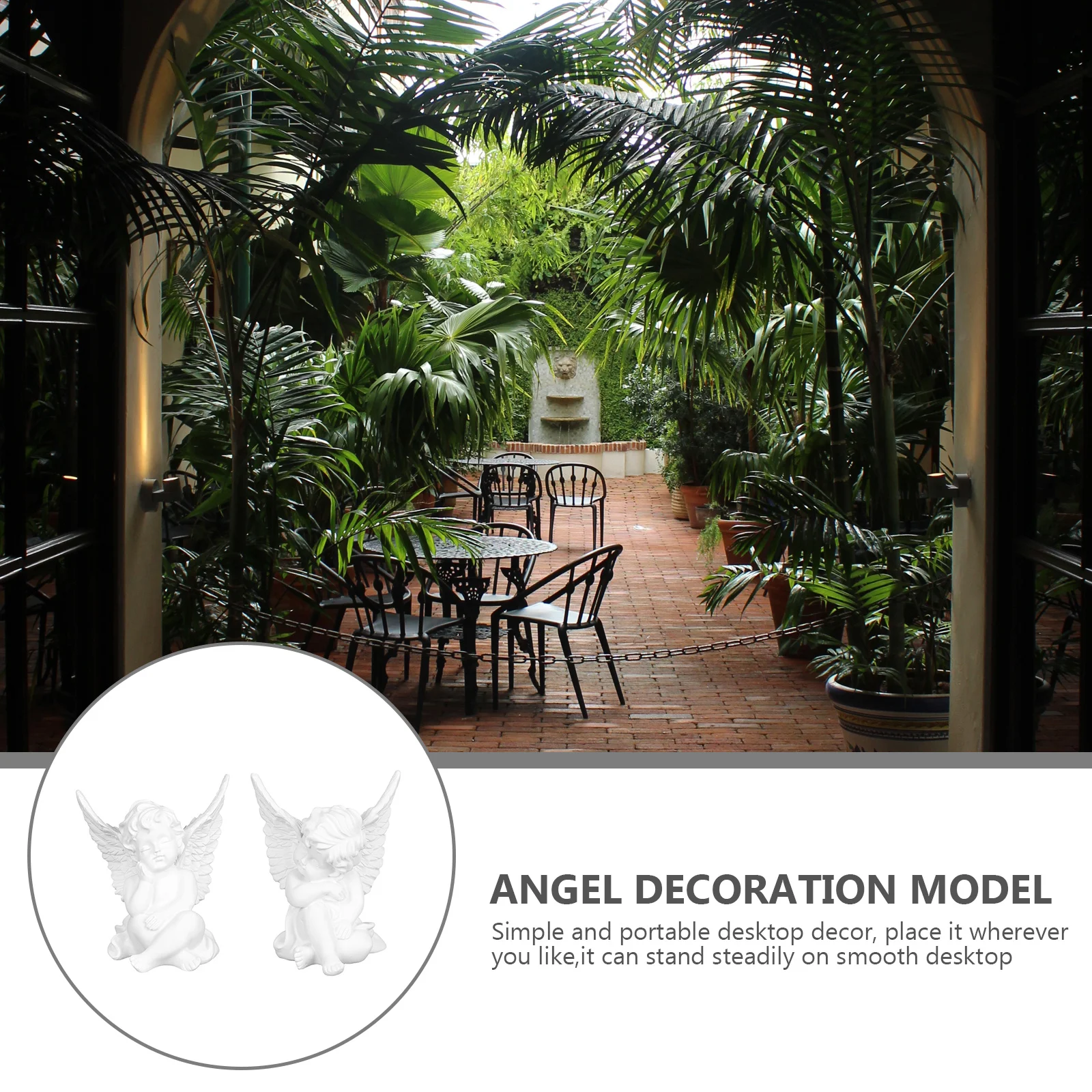 

2Pcs Resin Angel Ornament Non Fading Home Decor Lovely Tabletop Craft Resin Figurine Lovely Figurine Ornaments