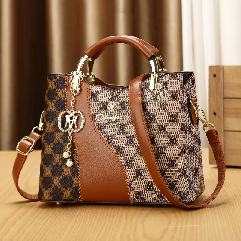 

Personalized Print Leather Handbag Purse Large Capacity Ladies Fashion Crossbody Bag Tote Women Vintage Bucket Shoulder Bag