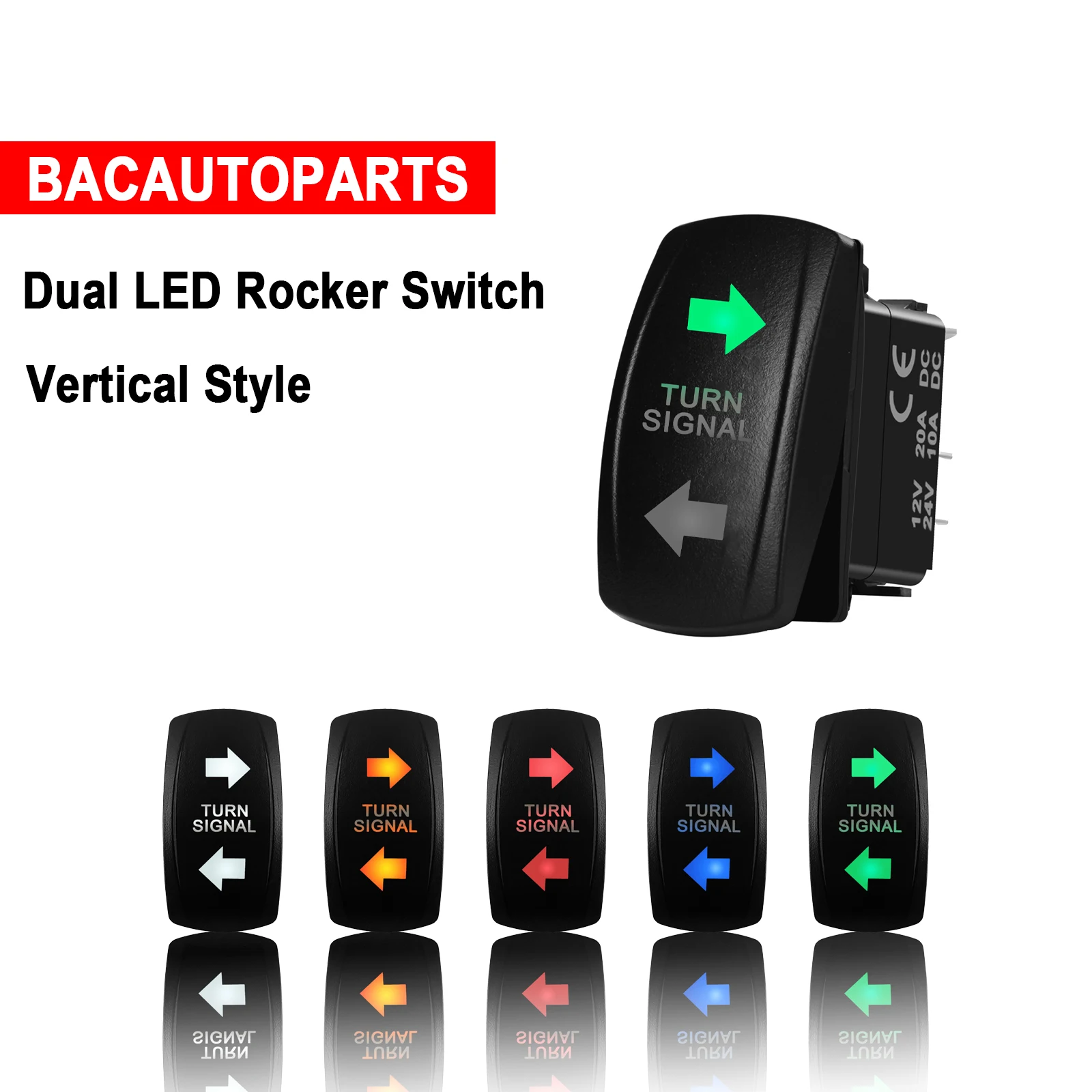 12V 7PIN ON OFF ON Dual LED Light TURN SIGNAL Rocker Switch For Car Marine Boat Auto Truck Car Accessories Waterproof IP68