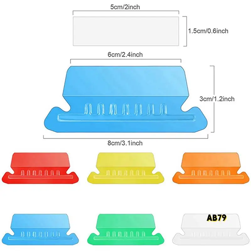 240 세트 빈 삽입이 있는 여러 가지 빛깔의 교수형 파일 폴더 탭 교수형 폴더용 2인치 플라스틱 교수형 파일 탭