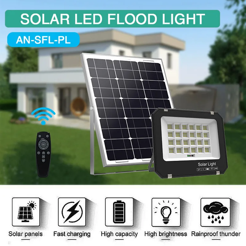 Anern 50W 550lm zonne-licht 5V 6W paneel 4000mAh LiFePO4 IP65 waterdichte afstandsbediening timer dimbaar buiten voor tuin/gazon